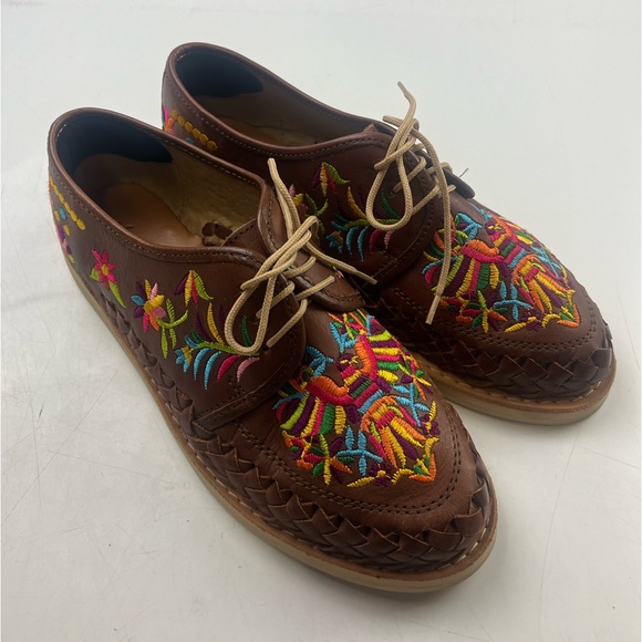 Agave Girl Embroidered Otomi Loafers G88-20 - Picture 2 of 11